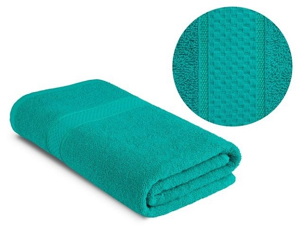 Полотенце махровое гладкокрашеное 360 г/м, 100х150см, Бирюзовый