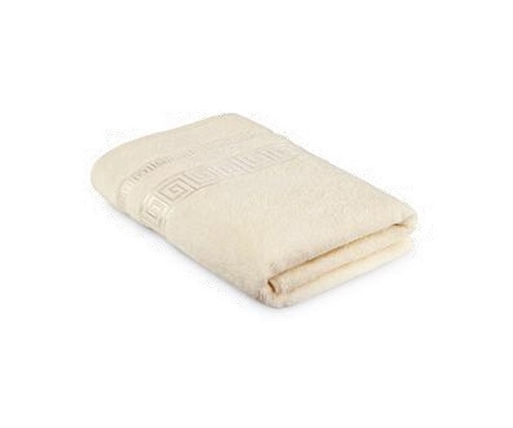 Полотенце махровое "Греческий узор", плотность 430 г/кв.м, 100х150см, Сливочный