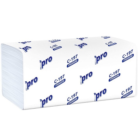 Бумажные полотенца PROTissue Vсл 2 слоя 200л. белые (22*21)